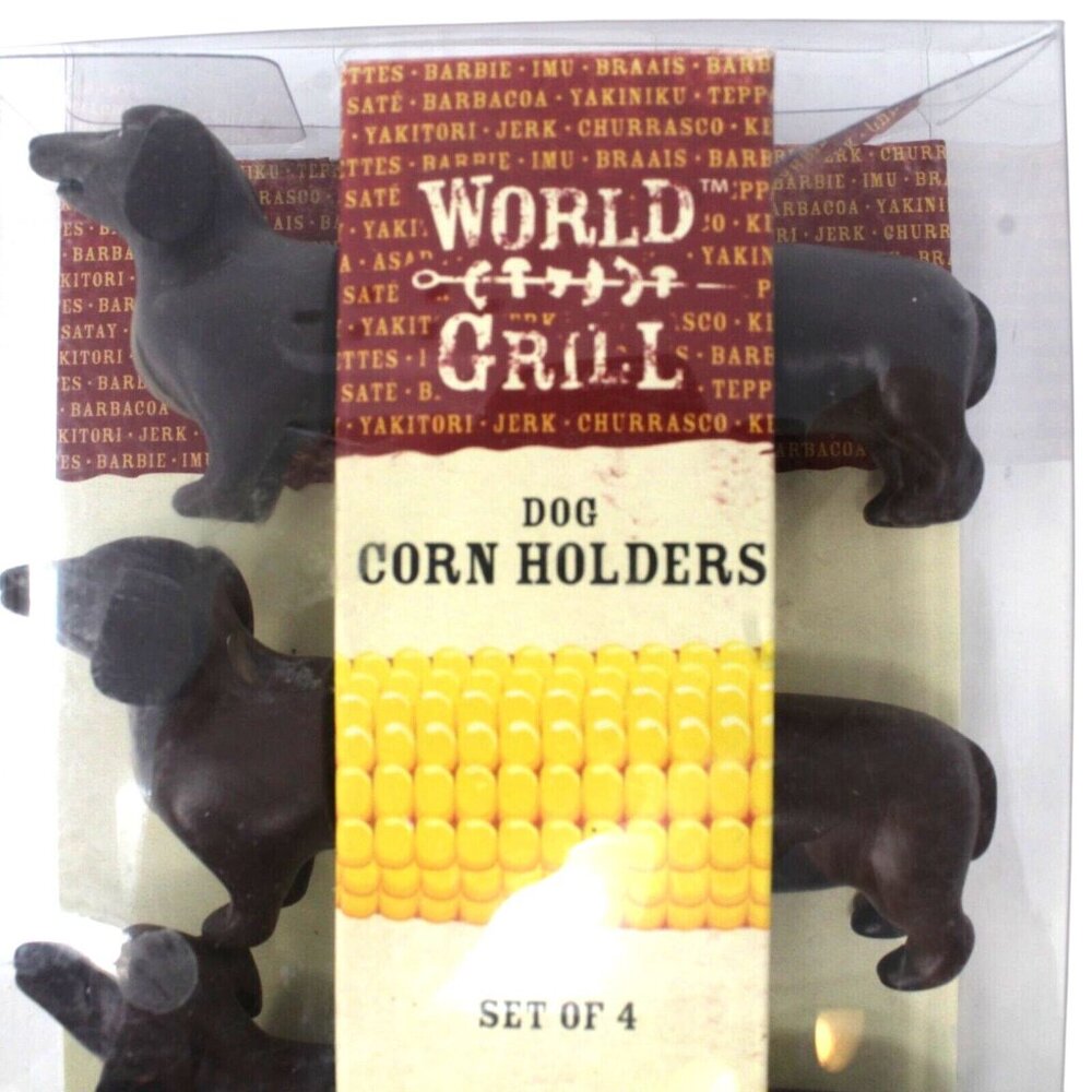 World Market Corn Holders Dachshund Weiner Dog Stainless Steel Lot Of 2 Packages - Picture 5 of 10
